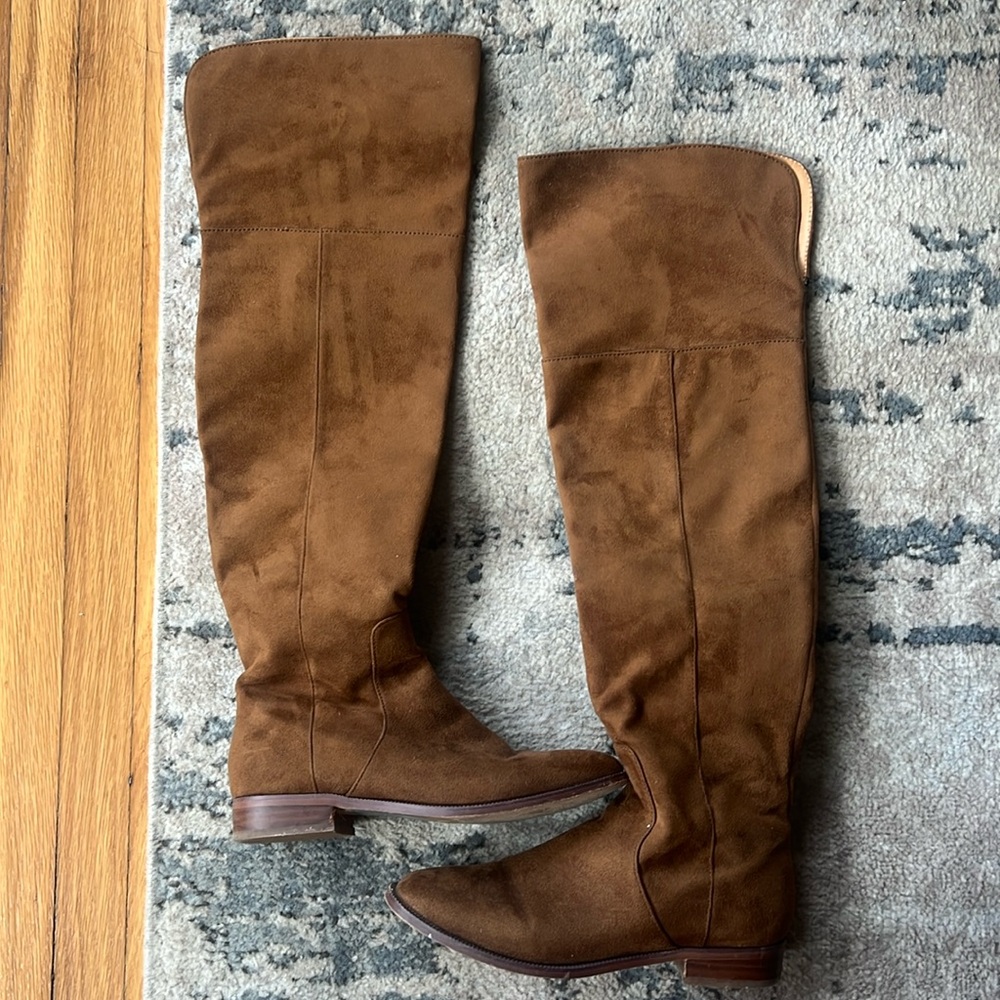 Brown Over-the-Knee Suede Women's Boots